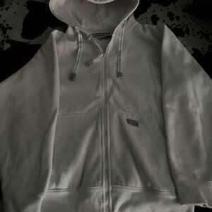 Classic White Zip-Up Hoodie